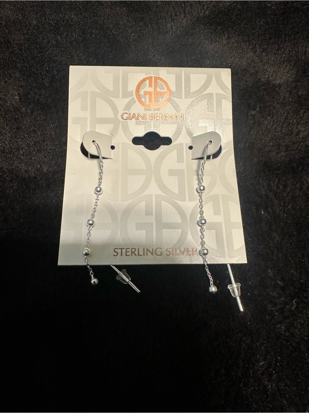 Giani Bernini Sterling Silver Dangling Bead Chain Earrings - Silver